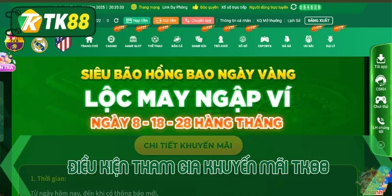 5 khuyến mãi TK88 mới ra mắt tháng 9/2026 tham gia ngay
