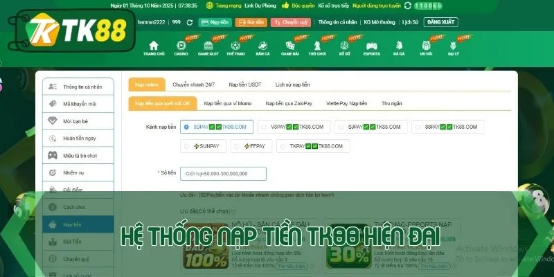 Nạp Tiền TK88 - Hướng Dẫn Chi Tiết Từ A Đến Z Cách Thực Hiện
