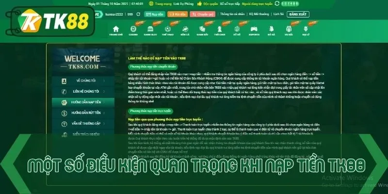 Nạp Tiền TK88 - Hướng Dẫn Chi Tiết Từ A Đến Z Cách Thực Hiện