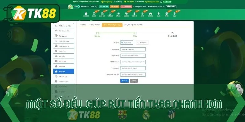 Rút Tiền TK88: Hướng Dẫn Thực Hiện An Toàn, Nhanh Chóng